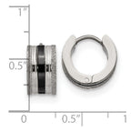 FJC Finejewelers Stainless Steel Polished Black IP-Plated Laser cut 7mm Hoop Earrings 12 mm x 13 mm