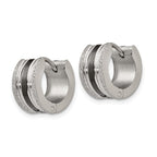 FJC Finejewelers Stainless Steel Polished Black IP-Plated Laser cut 7mm Hoop Earrings 12 mm x 13 mm