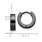 FJC Finejewelers Stainless Steel Polished Black IP-plated 4mm Hinged Hoop Earrings 12 mm x 14 mm
