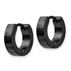 FJC Finejewelers Stainless Steel Polished Black IP-plated 4mm Hinged Hoop Earrings 12 mm x 14 mm