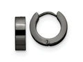 FJC Finejewelers Stainless Steel Polished Black IP-plated 4mm Hinged Hoop Earrings 12 mm x 14 mm