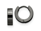 FJC Finejewelers Stainless Steel Polished Black IP-plated 4mm Hinged Hoop Earrings 12 mm x 14 mm