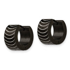 FJC Finejewelers Stainless Steel Polished Black IP-plated 7mm Hinged Hoop Earrings 13 mm x 13 mm