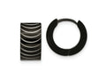FJC Finejewelers Stainless Steel Polished Black IP-plated 7mm Hinged Hoop Earrings 13 mm x 13 mm