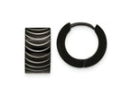 FJC Finejewelers Stainless Steel Polished Black IP-plated 7mm Hinged Hoop Earrings 13 mm x 13 mm