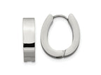 FJC Finejewelers Stainless Steel Polished 4mm Hinged Hoop Earrings 15 mm x 14 mm