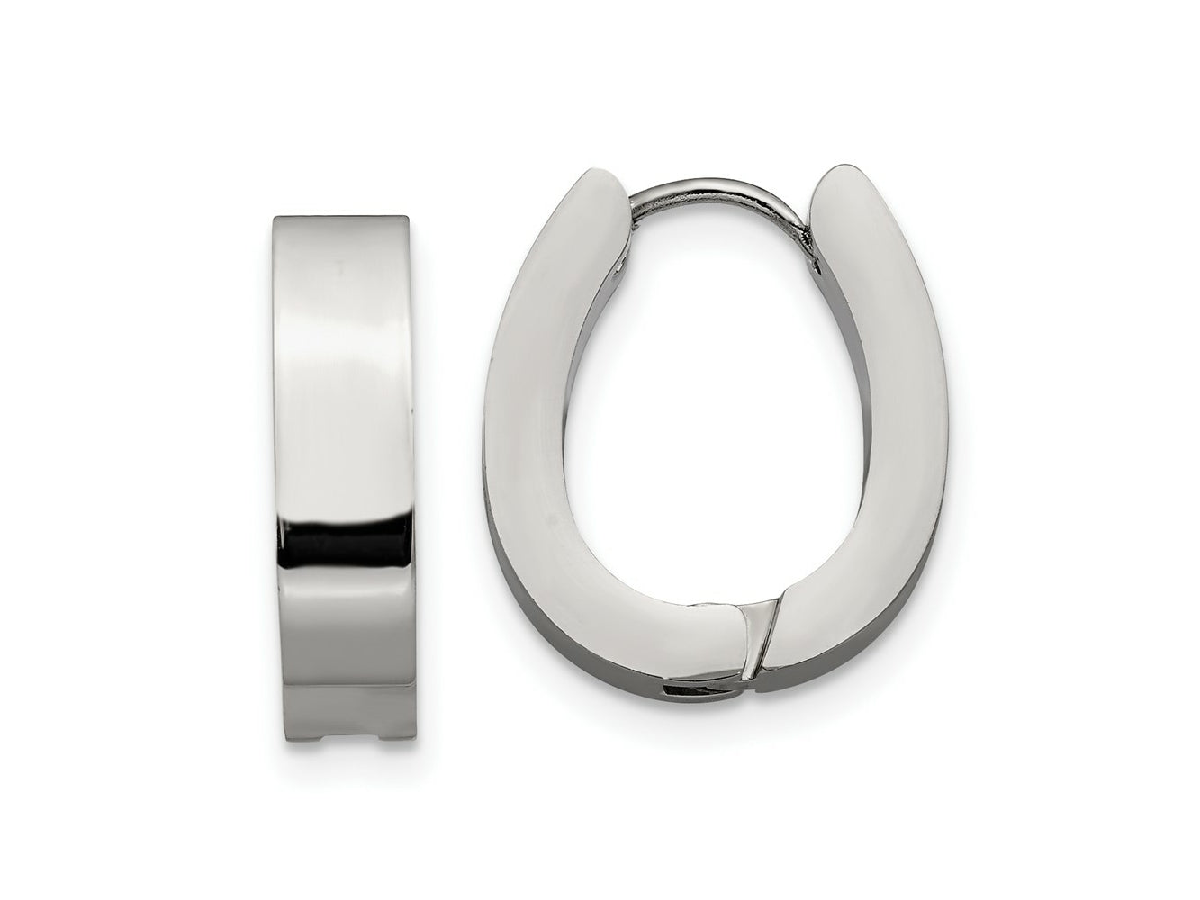 FJC Finejewelers Stainless Steel Polished 4mm Hinged Hoop Earrings 15 mm x 14 mm