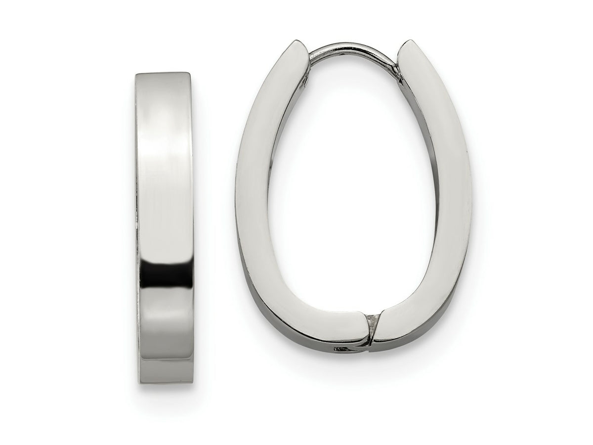 FJC Finejewelers Stainless Steel Polished 4mm Hinged Hoop Earrings 22 mm x 26 mm