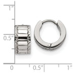 FJC Finejewelers Stainless Steel Polished and Textured 5mm Hinged Hoop Earrings 13 mm x 19 mm