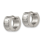 FJC Finejewelers Stainless Steel Polished and Textured 5mm Hinged Hoop Earrings 13 mm x 19 mm
