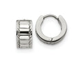 FJC Finejewelers Stainless Steel Polished and Textured 5mm Hinged Hoop Earrings 13 mm x 19 mm