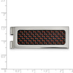 FJC Finejewelers Stainless Steel Polished with Black and Red Carbon Fiber Inlay Money Clip 53 x 20 mm