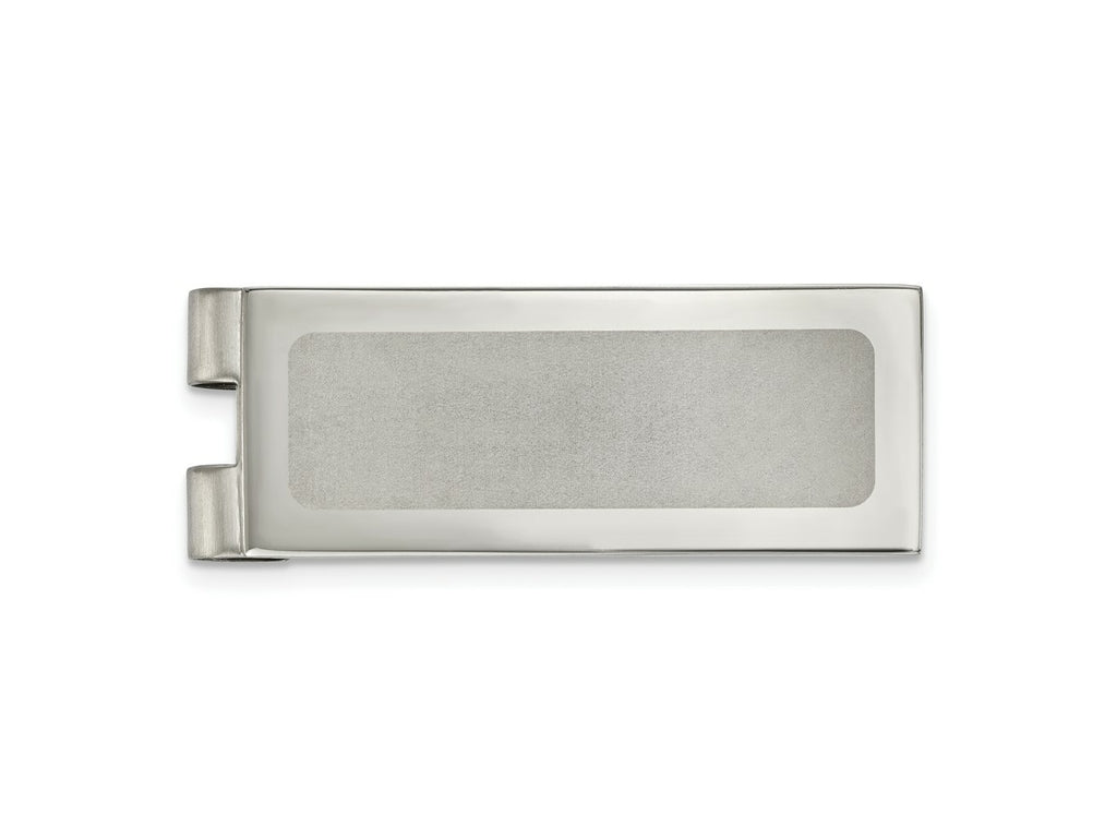 FJC Finejewelers Stainless Steel Polished Laser Cut Center Money Clip 54 x 20 mm