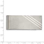 FJC Finejewelers Stainless Steel Sterling Brushed with Silver Inlay CZ Money Clip 63 x 25 mm