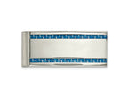 FJC Finejewelers Stainless Steel Polished Blue Carbon Fiber Inlay Money Clip 53 x 22 mm