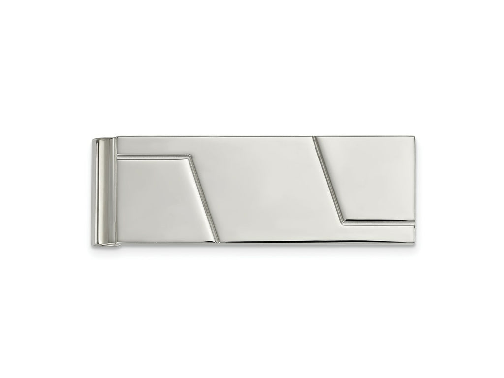 FJC Finejewelers Stainless Steel Polished Grooved Money Clip 59 x 20 mm