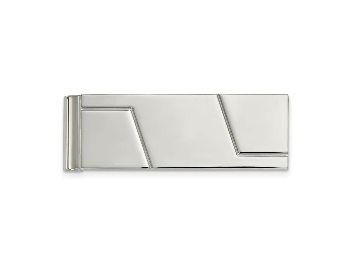 FJC Finejewelers Stainless Steel Polished Grooved Money Clip 59 x 20 mm