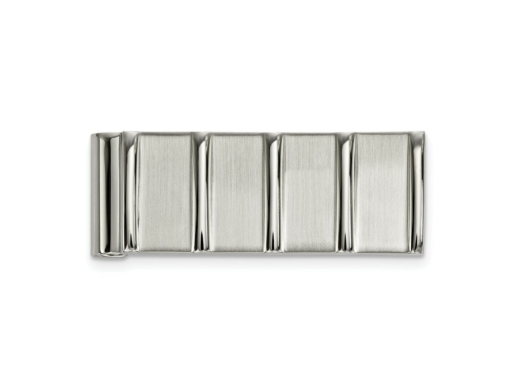 FJC Finejewelers Stainless Steel Polished and Brushed Money Clip 52 x 19 mm
