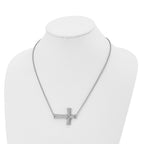 FJC Finejewelers Stainless Steel Sideways Cross with Chain 21in Necklace 21 Inches x 40 mm