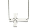 FJC Finejewelers Stainless Steel Sideways Cross with Chain 21in Necklace 21 Inches x 40 mm