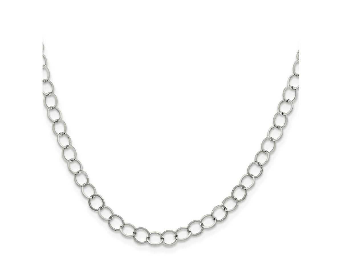 FJC Finejewelers Stainless Steel Other Chain Polished Circle Link 24in Necklace 24 Inches x 6 mm