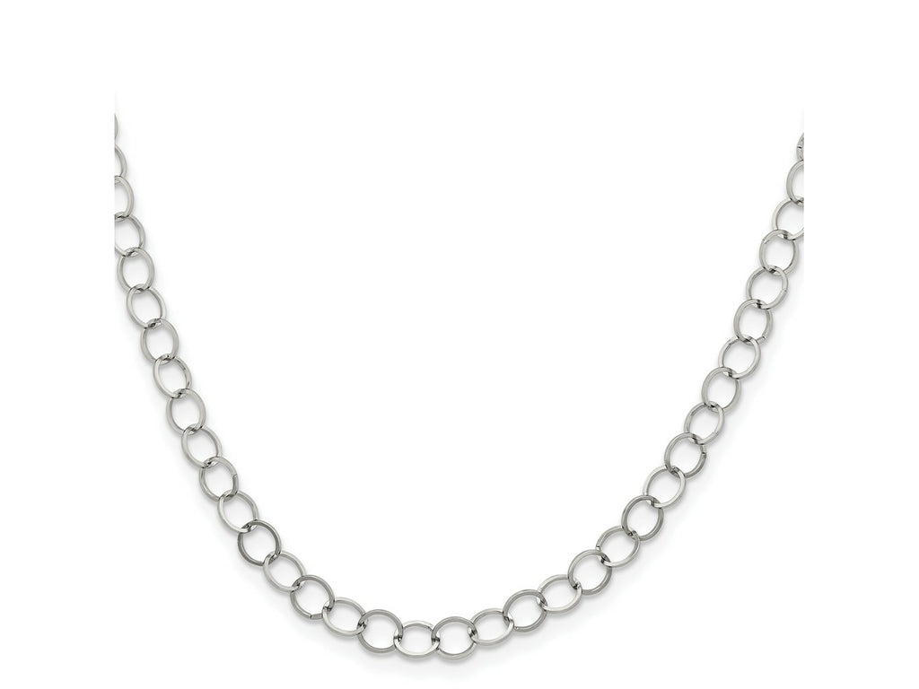 FJC Finejewelers Stainless Steel Other Chain Polished Circle Link 30in Necklace 30 Inches x 6 mm