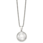 FJC Finejewelers Stainless Steel Polished with Acrylic Soccer Ball 22in Necklace 22 Inches x 22.81 mm