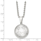 FJC Finejewelers Stainless Steel Polished with Acrylic Soccer Ball 22in Necklace 22 Inches x 22.81 mm