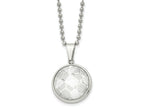 FJC Finejewelers Stainless Steel Polished with Acrylic Soccer Ball 22in Necklace 22 Inches x 22.81 mm