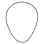 FJC Finejewelers Stainless Steel Rolo Polished and Textured Link 24in Necklace 24 Inches x 7 mm