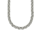 FJC Finejewelers Stainless Steel Rolo Polished and Textured Link 24in Necklace 24 Inches x 7 mm