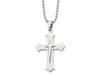 FJC Finejewelers Stainless Steel Polished Cross 24in Necklace 24 Inches x 31 mm