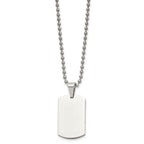 FJC Finejewelers Stainless Steel Brushed and 2mm Reversible Dog Tag 24in Necklace 24 Inches x 17.82 mm