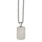 FJC Finejewelers Stainless Steel Brushed and 2mm Reversible Dog Tag 24in Necklace 24 Inches x 17.82 mm