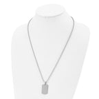 FJC Finejewelers Stainless Steel Brushed and 2mm Reversible Dog Tag 24in Necklace 24 Inches x 17.82 mm