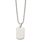 FJC Finejewelers Stainless Steel Brushed and 4mm Reversible Dog Tag 24in Necklace 24 Inches x 17.88 mm