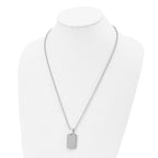 FJC Finejewelers Stainless Steel Brushed and 4mm Reversible Dog Tag 24in Necklace 24 Inches x 17.88 mm