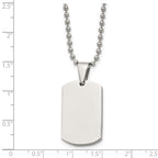 FJC Finejewelers Stainless Steel Brushed and 4mm Reversible Dog Tag 24in Necklace 24 Inches x 17.88 mm