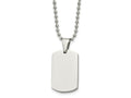 FJC Finejewelers Stainless Steel Brushed and 4mm Reversible Dog Tag 24in Necklace 24 Inches x 17.88 mm