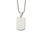 FJC Finejewelers Stainless Steel Brushed and 4mm Reversible Dog Tag 24in Necklace 24 Inches x 17.88 mm