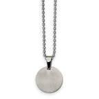 FJC Finejewelers Stainless Steel Brushed and Polished Round 2mm Dog Tag Necklace 24 Inches x 22 mm