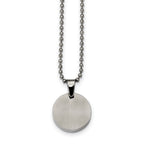 FJC Finejewelers Stainless Steel Brushed and Polished Round 4mm Dog Tag Necklace 24 Inches x 22 mm
