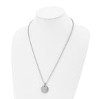 FJC Finejewelers Stainless Steel Brushed and Polished Round 4mm Dog Tag Necklace 24 Inches x 22 mm