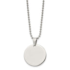 FJC Finejewelers Stainless Steel Ball Brushed and Round 2mm Dog Tag 24in Necklace 24 Inches x 28.51 mm