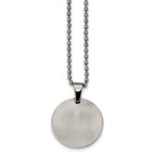FJC Finejewelers Stainless Steel Ball Brushed and Round 2mm Dog Tag 24in Necklace 24 Inches x 28.51 mm