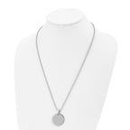 FJC Finejewelers Stainless Steel Ball Brushed and Round 2mm Dog Tag 24in Necklace 24 Inches x 28.51 mm