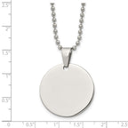 FJC Finejewelers Stainless Steel Ball Brushed and Round 2mm Dog Tag 24in Necklace 24 Inches x 28.51 mm