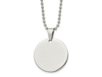 FJC Finejewelers Stainless Steel Ball Brushed and Round 2mm Dog Tag 24in Necklace 24 Inches x 28.51 mm