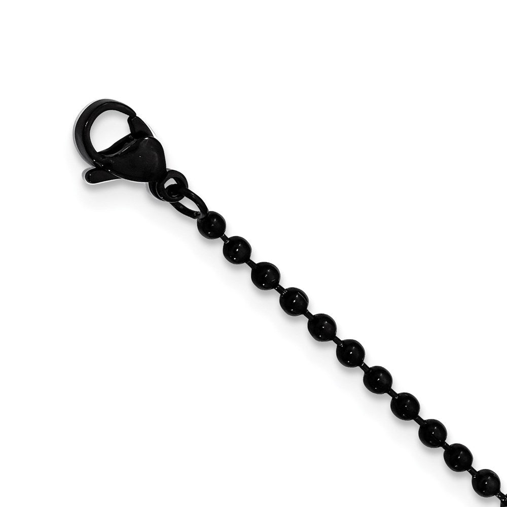 FJC Finejewelers Stainless Steel Black IP-plated Anchor Dog Tag 22in Necklace 22 Inches x 25.9 mm