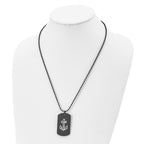 FJC Finejewelers Stainless Steel Black IP-plated Anchor Dog Tag 22in Necklace 22 Inches x 25.9 mm